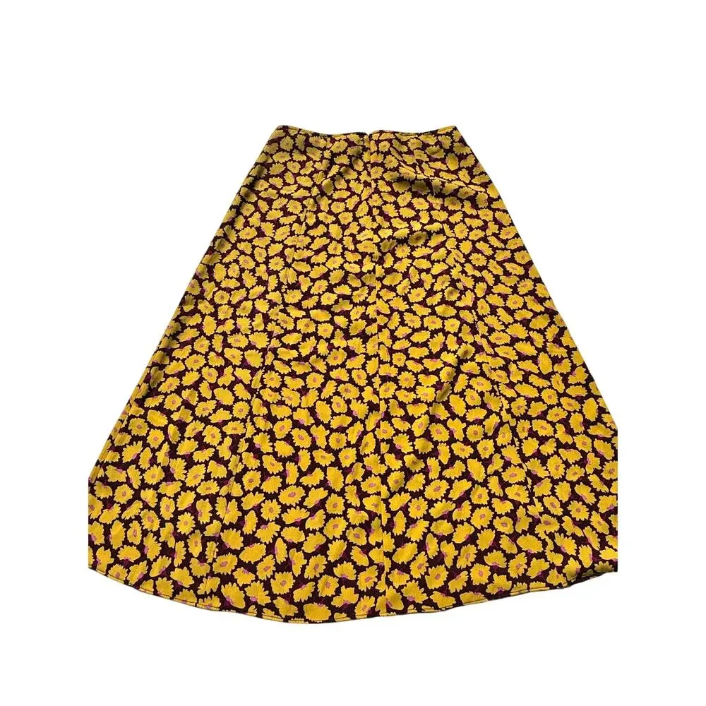 Kate Spade New York Sunny Bloom Daisy Yellow Floral Midi Skirt 00